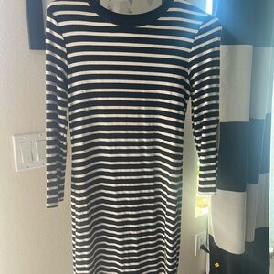 Monteau Black and White Long Sleeve Dress